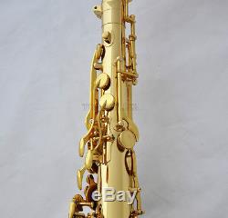 Professional Gold Tenor Saxophone sax Abalone Shell Key High F Bb Saxofon WithCase
