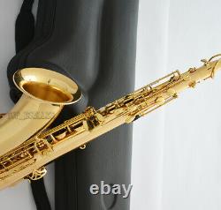 Professional Gold brass Body Tenor Saxophone 62 Model Bb Sax High F# Hard Case