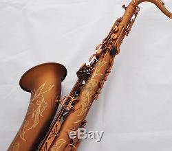 Professional Matt Coffee Tenor Saxophone High F# New B-Flat sax with Case