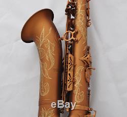 Professional Matt Coffee Tenor Saxophone High F# New B-Flat sax with Case
