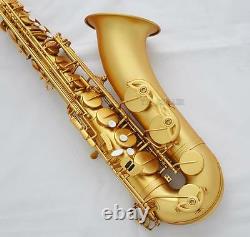 Professional Matt GOLD Tenor Saxophone Bb Saxofon Hand Engraving Bell new Case