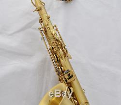 Professional Matt Gold Lacquer Tenor Saxophone Sax ABALONE Key High F# New Case