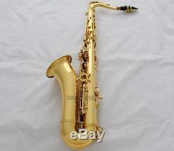 Professional New Gold Tenor Saxophone Saxofon ABALONE Key High F# Sax With Case