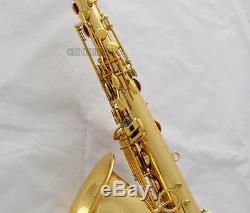Professional New Gold Tenor Saxophone Saxofon ABALONE Key High F# Sax With Case