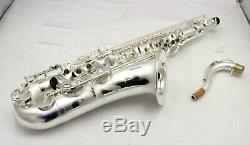 Professional New satin silver plated Tenor Saxophone R54 by Eastern music withcase
