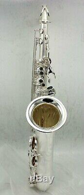 Professional New satin silver plated Tenor Saxophone R54 by Eastern music withcase