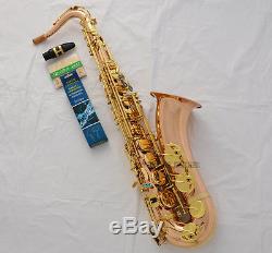 Professional Rose Brass Tenor Saxophone Bb Sax High F# Abalone Shell With Case