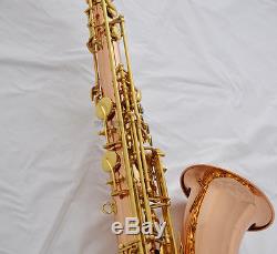 Professional Rose Brass Tenor Saxophone Bb Sax High F# Abalone Shell With Case