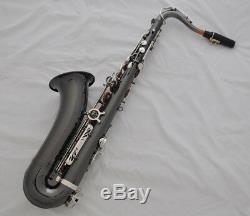 Professional SAX black silver Nickel tenor Saxophone Low B to high F# with Case