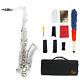 Professional Silver LADE Brass Bb Tenor Saxophone Sax with Accessories Case Gift