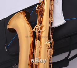 Professional TaiShan Gold Bb Tenor Saxophone Saxofon High F# Sax WithCase Warranty