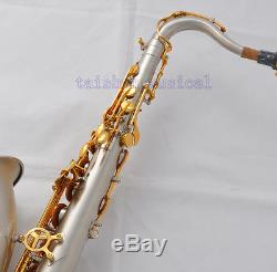 Professional TaiShan Satin Nickel Bb Tenor Saxophone High F# New Sax With Case