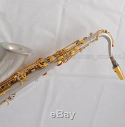 Professional TaiShan Satin Nickel Bb Tenor Saxophone High F# New Sax With Case