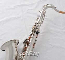 Professional TaiShan Tenor Saxophone Silver Sax B-Flat With Case Metal Mouth