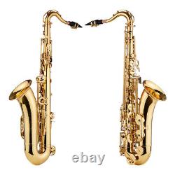 Professional Tenor Saxophone Bb Sax Brass Gold Lacquered Woodwind Instrument Set