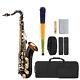 Professional Tenor Saxophone Brass Black Lacquer Bb B-flat Sax + Carry Case R9M4