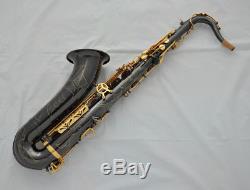 Professional new black gold Taishan tenor sax high F# italian pads sax with case