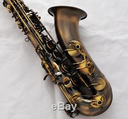 SALE Professional Bb Antique Tenor Saxophone Abalone Key High F# sax New Case