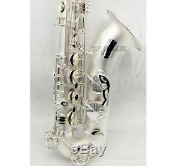 Satin Silver Plated Bb Tenor Saxophone Professional Reference 54 Sax With Case