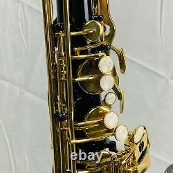 Saxophone B Flat Tenor by Glory Stunning Black & Gold + Hard Case & Stand