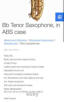 Stagg Bb Tenor Saxophone in ABS Case WS-TS215 Student Beginner Sax