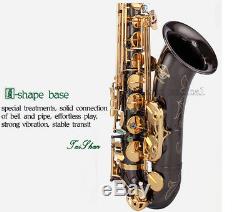 TaiShan Black nickel Tenor Bb Sax Saxophone italian Pads With Case Abalone Key