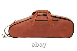 Tenor saxophone bag by MG Leather Work Genuine leather Crazy Horse Light brown