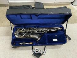 Theo Wanne Mantra Professional Tenor Saxophone, Matte Silver, with rolling case
