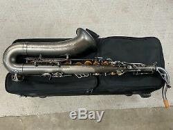 Theo Wanne Mantra Professional Tenor Saxophone, Matte Silver, with rolling case