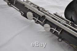 Top Satin black nickel Bb tenor Saxophone High F# Saxofon with NEW case