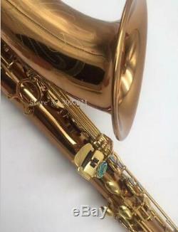 Unique Coffee Gold Bb Tenor Saxophone B Flat Musical Instrument Sax with Case