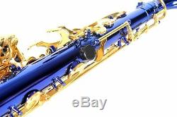 Venus TENOR SAXOPHONE Sax BLUE Color with Gold Keys + Case & Accessories New