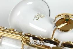 Venus TENOR SAXOPHONE Sax WHITE Color with Gold Keys + Case & Accessories New