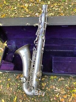 Vintage 1920s Conn Chu Berry Tenor Saxophone Silver parts repair original case