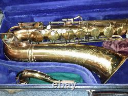 Vintage Buescher Aristocrat Tenor Saxophone with Case Stand & Accessories