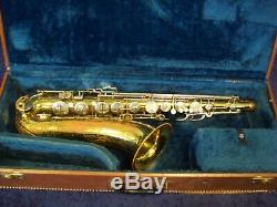 Vintage Conn 10m U. S. A. Pro Tenor Saxophone + Case Body Only-no Neck