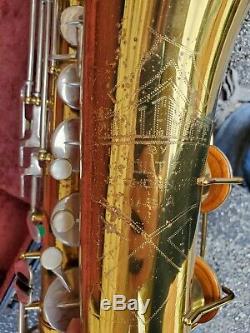 Vintage Holton Collegiate Tenor Sax Saxophone + Case + Sheet Music AS-IS