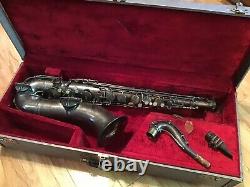 Vintage King Saxophone H N White Tenor 1925 with King Equa Tru Mouthpiece Case