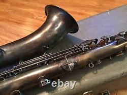 Vintage King Saxophone H N White Tenor 1925 with King Equa Tru Mouthpiece Case