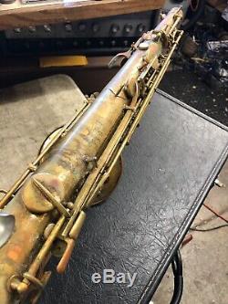 Vintage Old Pan American Tenor Saxophone -Restore/Parts with case ser# 100298 60M