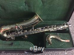 Vtg Wurlitzer American Tenor Saxophone witha Neck, Mouthpiece & Case Lo Pitch