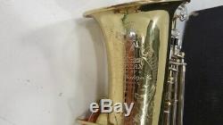 Vtg Wurlitzer American Tenor Saxophone witha Neck, Mouthpiece & Case Lo Pitch